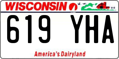 WI license plate 619YHA