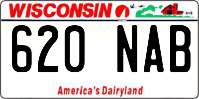 WI license plate 620NAB