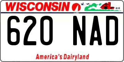 WI license plate 620NAD