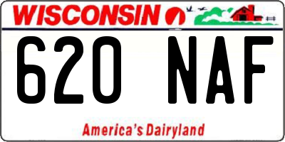 WI license plate 620NAF