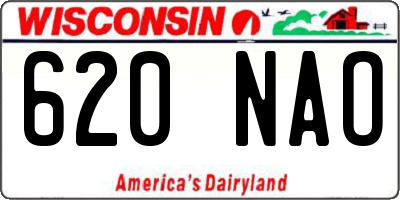 WI license plate 620NAO