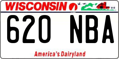 WI license plate 620NBA