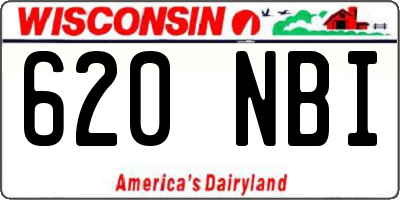 WI license plate 620NBI