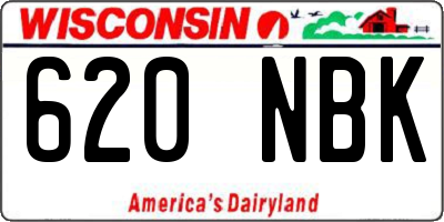 WI license plate 620NBK
