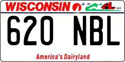 WI license plate 620NBL