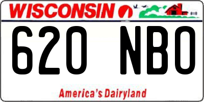 WI license plate 620NBO