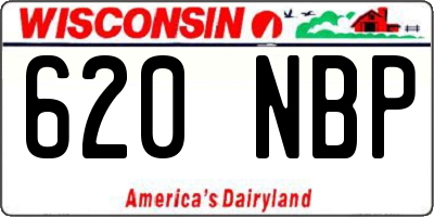 WI license plate 620NBP
