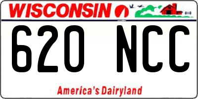 WI license plate 620NCC