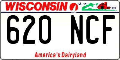 WI license plate 620NCF