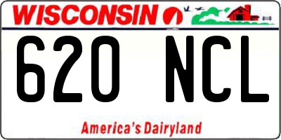 WI license plate 620NCL