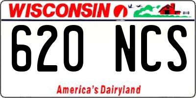 WI license plate 620NCS