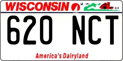 WI license plate 620NCT