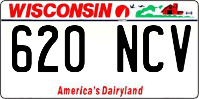 WI license plate 620NCV