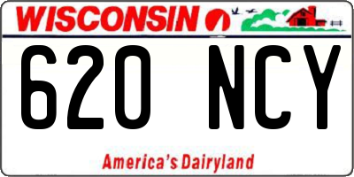 WI license plate 620NCY