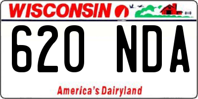 WI license plate 620NDA