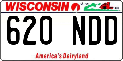WI license plate 620NDD