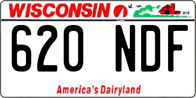 WI license plate 620NDF