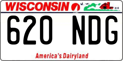 WI license plate 620NDG