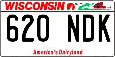 WI license plate 620NDK