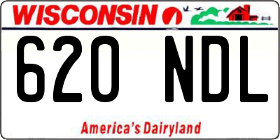 WI license plate 620NDL