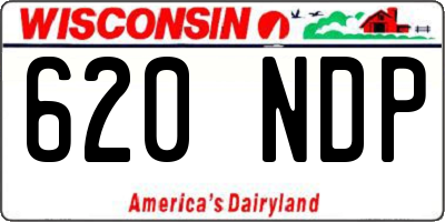 WI license plate 620NDP