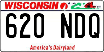 WI license plate 620NDQ