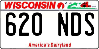 WI license plate 620NDS