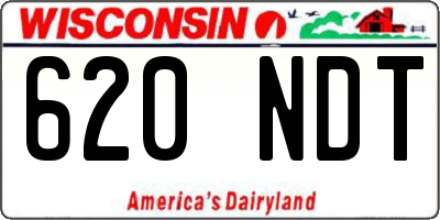 WI license plate 620NDT