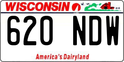 WI license plate 620NDW