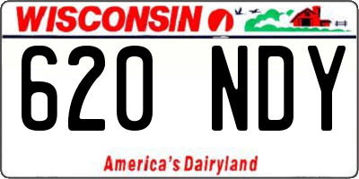 WI license plate 620NDY