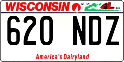 WI license plate 620NDZ