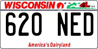 WI license plate 620NED