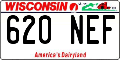 WI license plate 620NEF