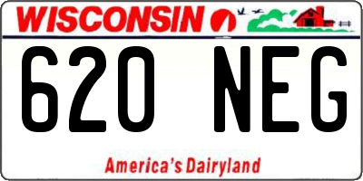 WI license plate 620NEG