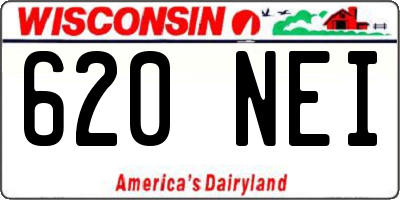 WI license plate 620NEI