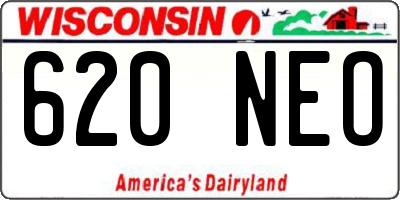 WI license plate 620NEO
