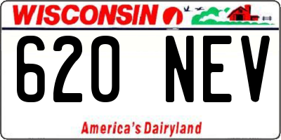 WI license plate 620NEV