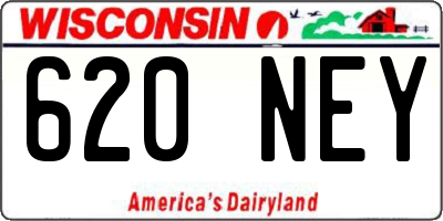 WI license plate 620NEY