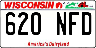 WI license plate 620NFD