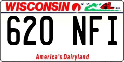 WI license plate 620NFI