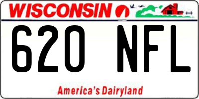 WI license plate 620NFL
