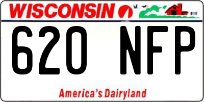 WI license plate 620NFP