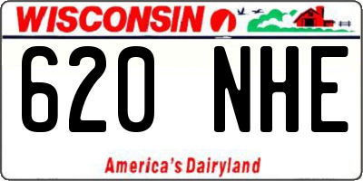 WI license plate 620NHE