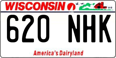 WI license plate 620NHK