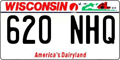 WI license plate 620NHQ