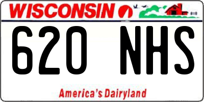 WI license plate 620NHS