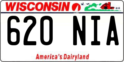 WI license plate 620NIA
