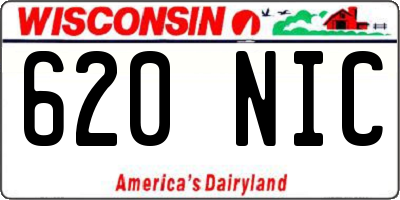 WI license plate 620NIC