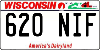 WI license plate 620NIF