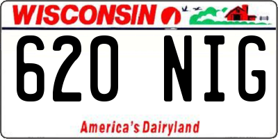 WI license plate 620NIG